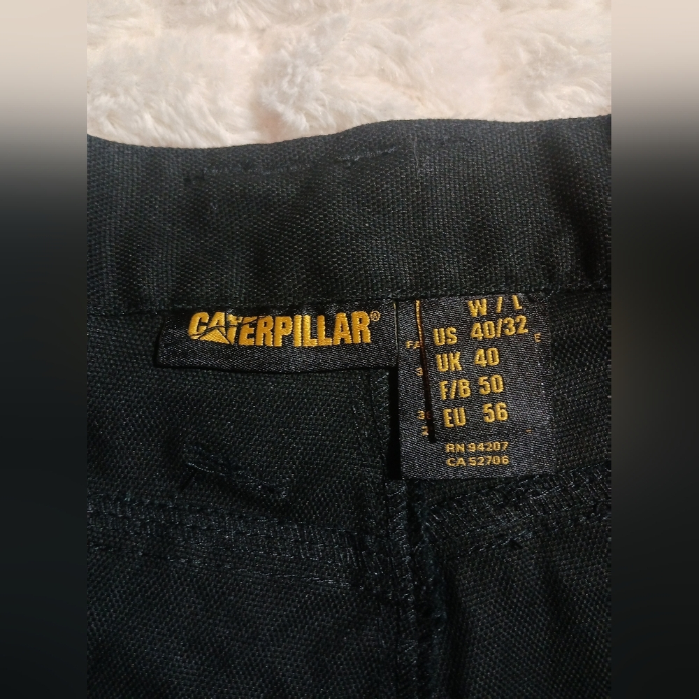 CAT Caterpillar Utility Pants Mens 40×32 Black Stretch Canvas Work Cargo NWT - Picture 11 of 13